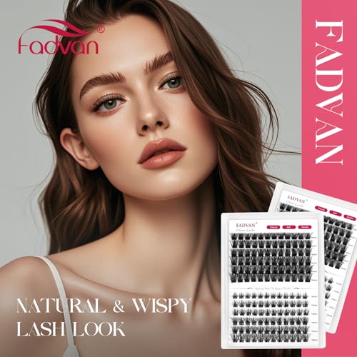 FADVAN Wispy D-Curl Cluster Lashes 10-16mm 132pc DIY Set