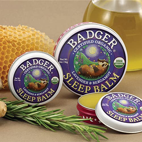 Badger - Sleep Balm, Lavender & Bergamot, Natural Sleep Balm, Scented Relaxing Balm for Children and Adults, Calming Night Balm, Organic Sleep Balm, 2 oz