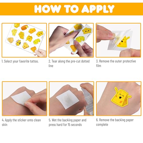 96 Cheese Temporary Tattoos - Party Favors & Decorations