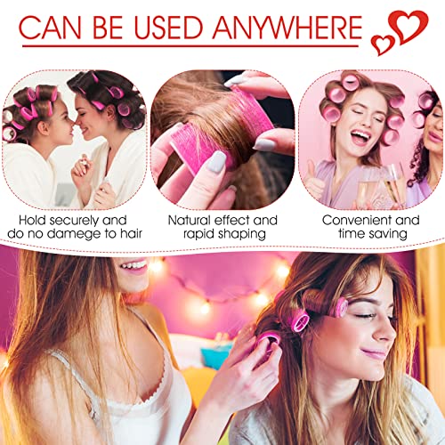 Hair Rollers 12Pc Set with Clips - 33mm Self-Grip Curlers