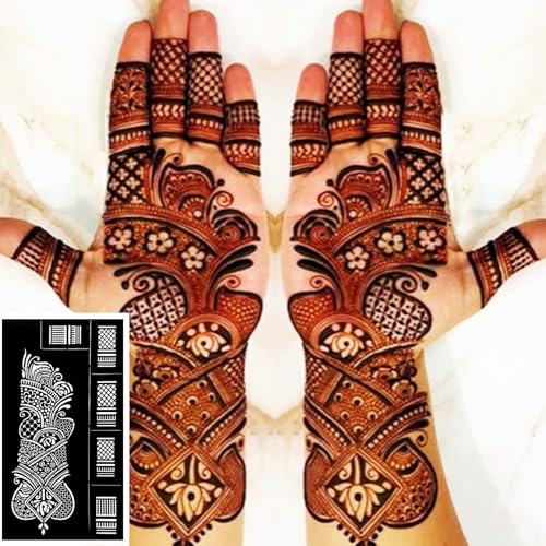 Henna Tattoo Stencil Kit - 9 Reusable PVC Templates
