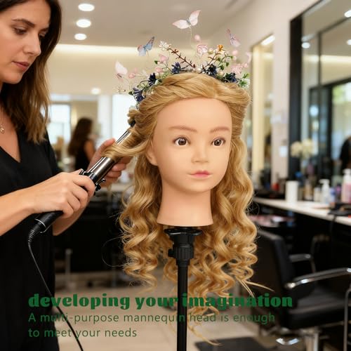 Mannequin Head 28in 180% Density Real Hair Braiding Practice