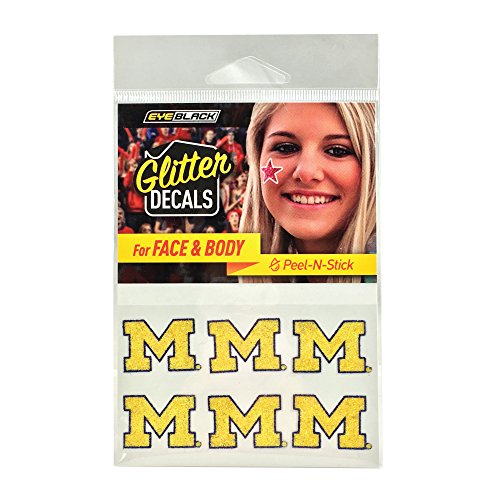 Michigan Wolverines Glitter Eye Black Strips (3 Pairs)
