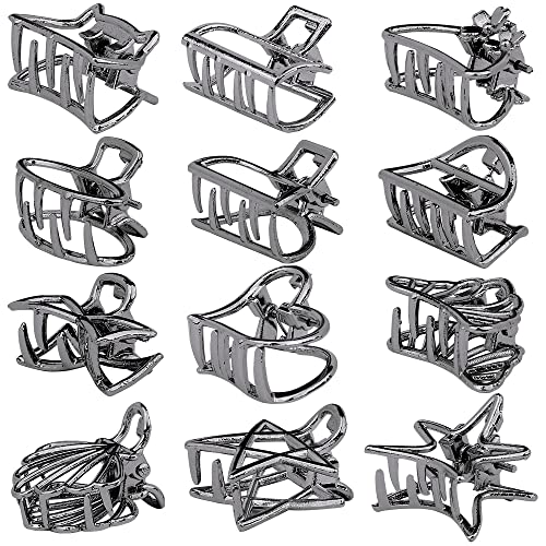 Small Metal Non-Slip Hair Claw Clips and Clamps - Mini Hair Accessories with Grip for Thick Hair