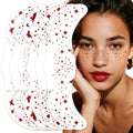 Face Glitter Makeup Patches, 6 Piece Waterproof Freckle Stickers, Red Hearts Stars and Butterflies Design Glitter Freckles Face Tattoo