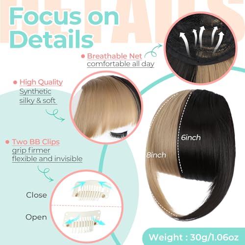 Clip In Bangs Hair Extension - Synthetic French Fringe Dark Brown