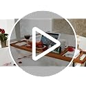 Premium Teak Bathtub Tray with Wine Glass Holder & Book Stand