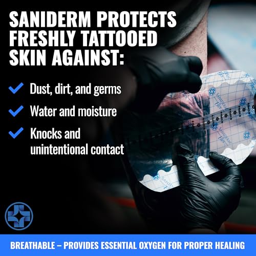 Saniderm Flex Tattoo Bandage - 10.2in x 2yd Waterproof Sterile Wrap