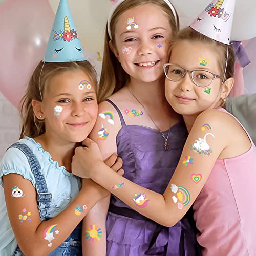 Temporary Unicorn Tattoos for Kids - 4 Pack Waterproof