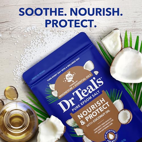 Epsom Salt Magnesium Soak with Coconut Oil - 3 lbs Relaxing Bath Treatment