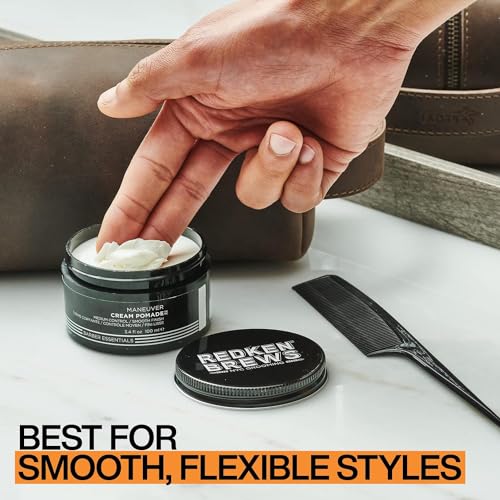 Redken Brews Cream Pomade 3.4 Fl Oz Men’s Hair Styling Product Medium Hold