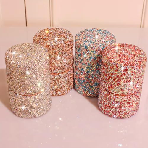 Bling Sparkling rhinestone Five-Piece Makeup Brush Set-Complete Beauty Tool Kit for Flawless Makeup Application (Silver)