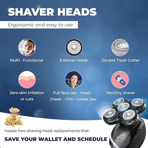 2 Pack Pro Head Shaver Replacement Blades Compatible with Remington Balder Pro Head Shaver Model XR7000, Precision Electric Shaving for Bald Men