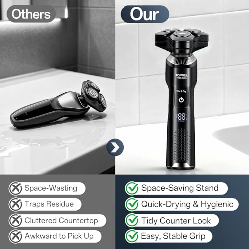 Electric Shaver for Men, Rechargeable Electric Razor with Floating Heads for Face Beard, 3-in-1 Trimmer, Close, Clean Shave, IPX7 Waterproof Wet/Dry, USB-C Charging, New Men¡¯s Gift