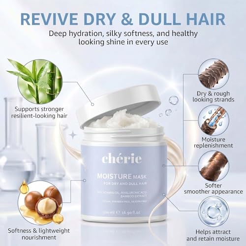 Chérie Deep Conditioning Hair Mask - Macadamia Oil & Hyaluronic Acid 16.9oz