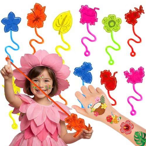 48 PCS Tropical Party Favors - Stick Hands & Temporary Tattoos
