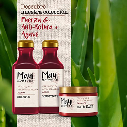 Maui Moisture Strength AntiBreakage + Moisturizing Agave Conditioner for Color Treated or Chemically Damaged Hair Vegan Silicone ParabenFree SulfateFree Surfactants, hibiscus, 13 Fl Oz