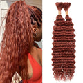 Reddish Brown Boho Braiding Hair - 16 Inch Deep Wave Extensions