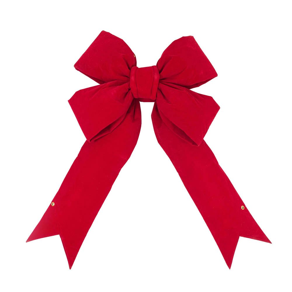 Vickerman 36" x 45" Red Velvet Outdoor Structural Bow - Indoor or Outdoor Bow - Festive Holiday Bow - Big Red Velvet Bow - Festive Decor for Christmas - Reliable and Durable