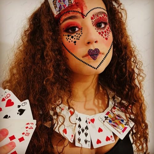 Clown Face Gem Stickers - 2 Pack Rhinestone Makeup Tattoos