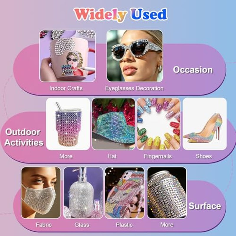 50000Pcs 3mm Flatback Rhinestones Kit with B7000 Glue