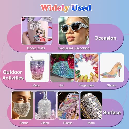 50000Pcs 3mm Flatback Rhinestones Kit with B7000 Glue