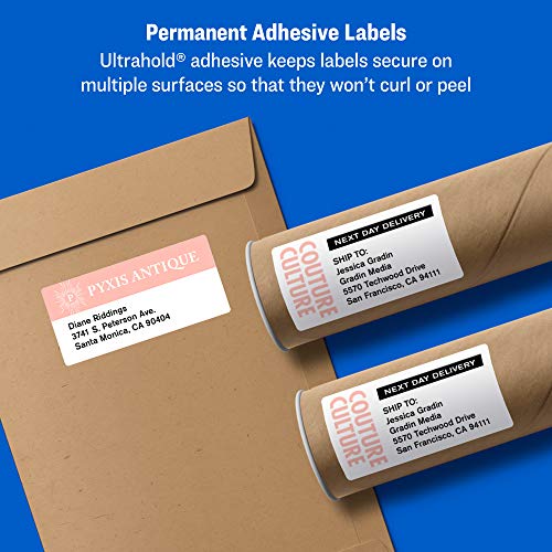 Avery Printable Shipping Labels with Sure Feed, 2" x 4", White, 1,000 Blank Mailing Labels (8463)