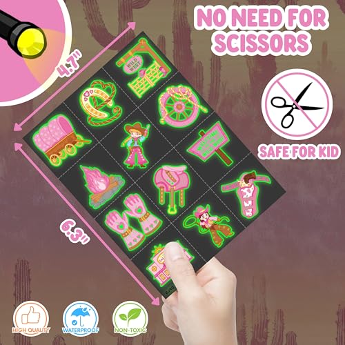 72-Piece Cowgirl Party Favors Set | LED Finger Lights & Glow Tattoos