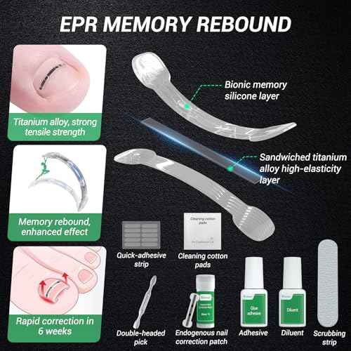 Titanium Alloy Ingrown Toenail Treatment, Nail Tools, and Ingrown Toenail Removal Kit Specially Designed for Curved Nail Repair and Ingrown Toenail Corrector (0.67/0.79in)