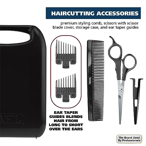 Wahl Corded Hair Clipper Kit with Adjustable Blade & 12 Guard Attachments