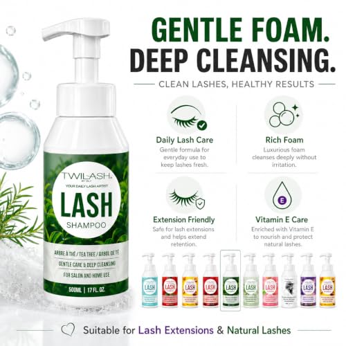 TWILASH Lash Shampoo 500ml - Gentle Eyelash Cleanser