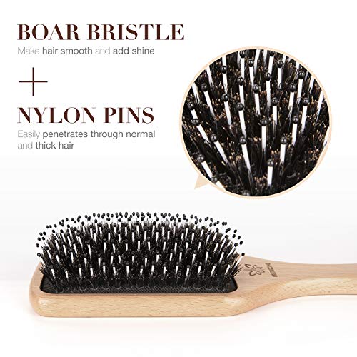 Boar Bristle Hair Brush Paddle - All Hair Types
