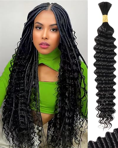 Deep Wave Bulk Braiding Hair 50g 16 Inch Human Hair Extensions