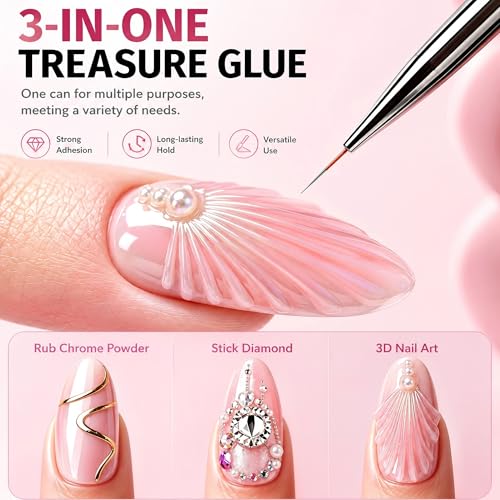 Clear 3D Nail Gel with Brush - Versatile Sculpting Glue for Nail Art