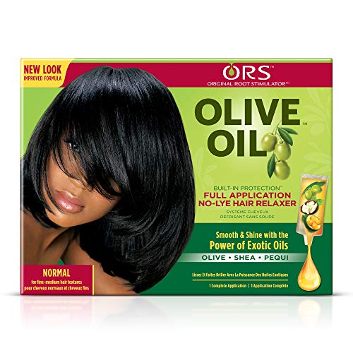 ORS Olive Oil Built-In Protection Full Application No-Lye Hair Relaxer - Normal, Moisture Restore Creamy Aloe Shampoo, Strengthen & Nourish Replenishing Conditioner - Bundle