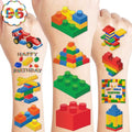 96 PCS Building Blocks Temporary Tattoos for Kids