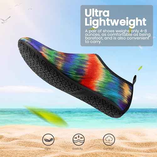 SEEKWAY Water Shoes Women Men Adult Quick-Dry Aqua Socks Barefoot Non Slip for Beach Swim River Pool Lake surf Black SK002(U)