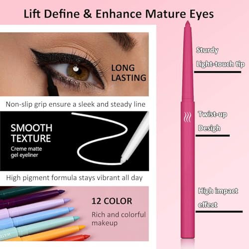 Pink Waterproof Eyeliner Pencil - 12 Hour Long Lasting