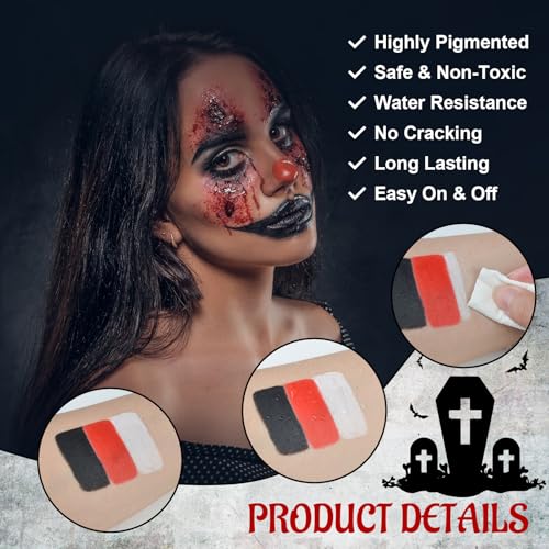 Halloween SFX Makeup Kit with Scar Wax, Fake Blood & Tools