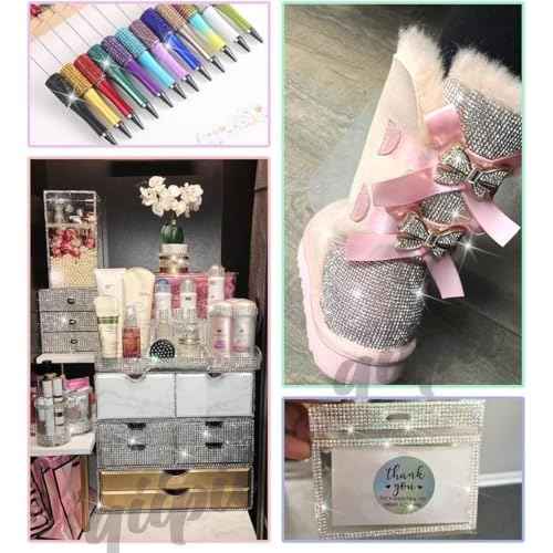 3 Yards Emerald Green Self Adhesive Rhinestone Strips K9 Glass Crytal Diamond Dark Green Bling Glitter Rhinestones Ribbon Sticker Bling Wrap Roll for Crafts DIY Arts Crafting Car Phone Decor