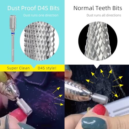 Barrel Dust-Proof Nail Drill Bit - D4S Cut, 3/32 Shank, Medium Grit