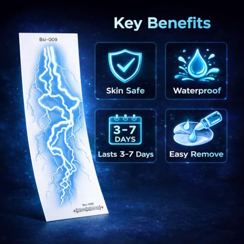 UV Glow Lightning Temporary Tattoos | Blacklight Activated