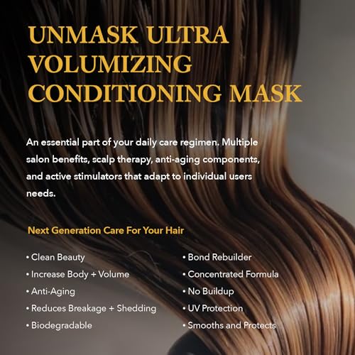 Ethica Beauty Unmask Leave In Conditioner. Deep Conditioning & Volumizing with Molecular Repair, Hair Mask, 3.4 oz