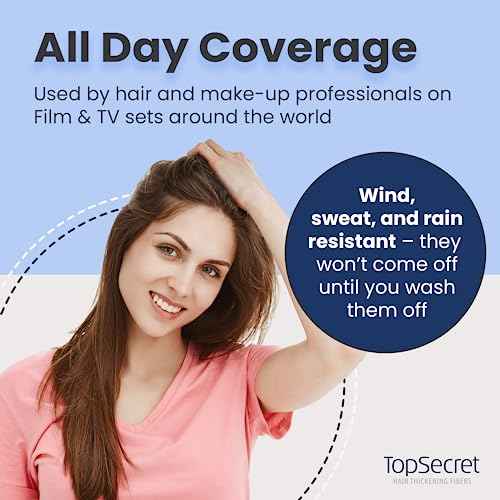 Top Secret Hair Thickening Building Fibers Applicator Included - Undetectable & Natural Hair Filler for Men & Women - Instantly Fill In Thinning Hair - Weather & Sweat Resistant (Medium Brown, Large)