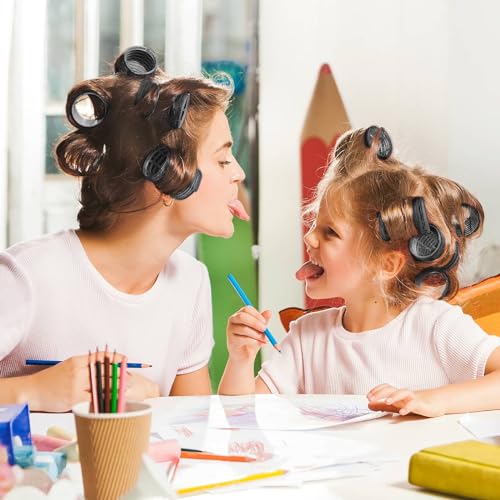 Acejoz Large Self-Grip Hair Rollers Set with Clips (1.8 Inch, 12 Pack)