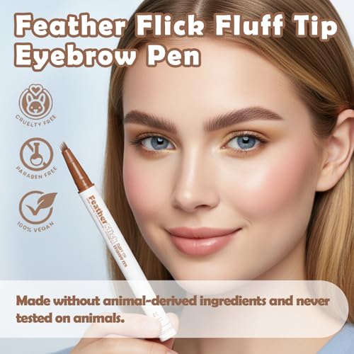 Feather Flick Eyebrow Pen - Hair-Like Brow Strokes, Medium Brown