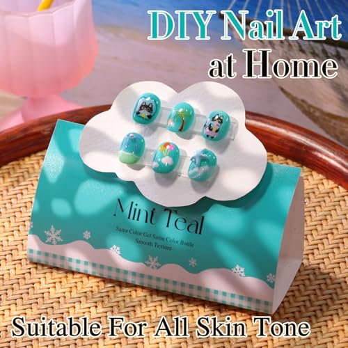 Double Rhythm 15ml Gel Nail Polish - Teal Translucent Pastel