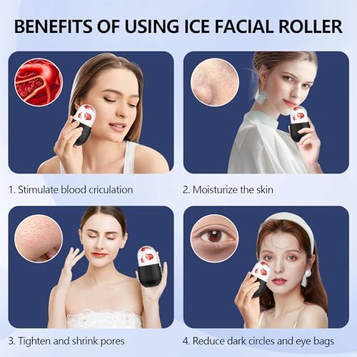 Ice Roller for Face & Eyes | Silicone Reusable Facial Roller