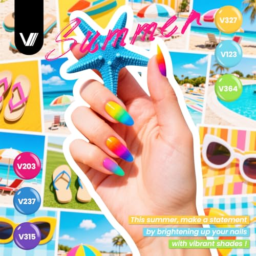 VANREESA 60 Pcs Gel Nail Polish Set - 55 Colors, Base & 4 Top Coats