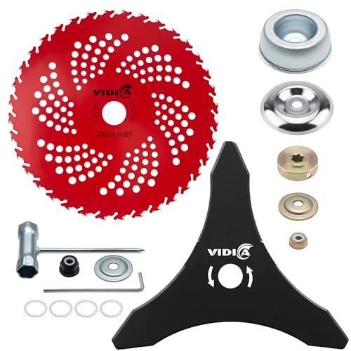 Carbide & Carbon Steel Weed Eater Blades with Universal Adapters